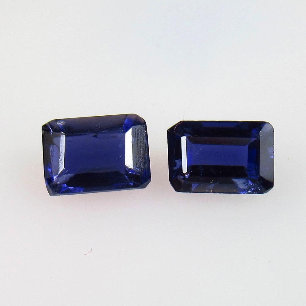 1.77 Ctw Natural Iolite Octagon Pair: No Reserve! Title: 1.77 Ctw Natural Iolite Octagon Pair Stone Clarity: VVS Gemstones: Natural Iolite Carat Weights: 1.77 Size/Dimensions: 7.00 x 4.80 x 3.50 mm Additional Information: Very Good Luster