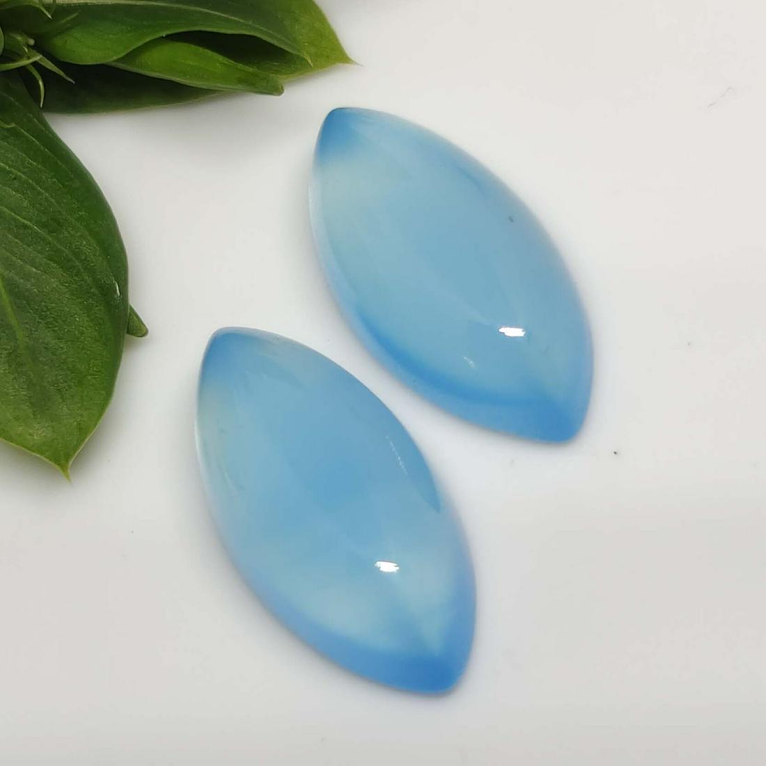 9.85 ct Natural Blue Chalcedony Pair (1 of 1)