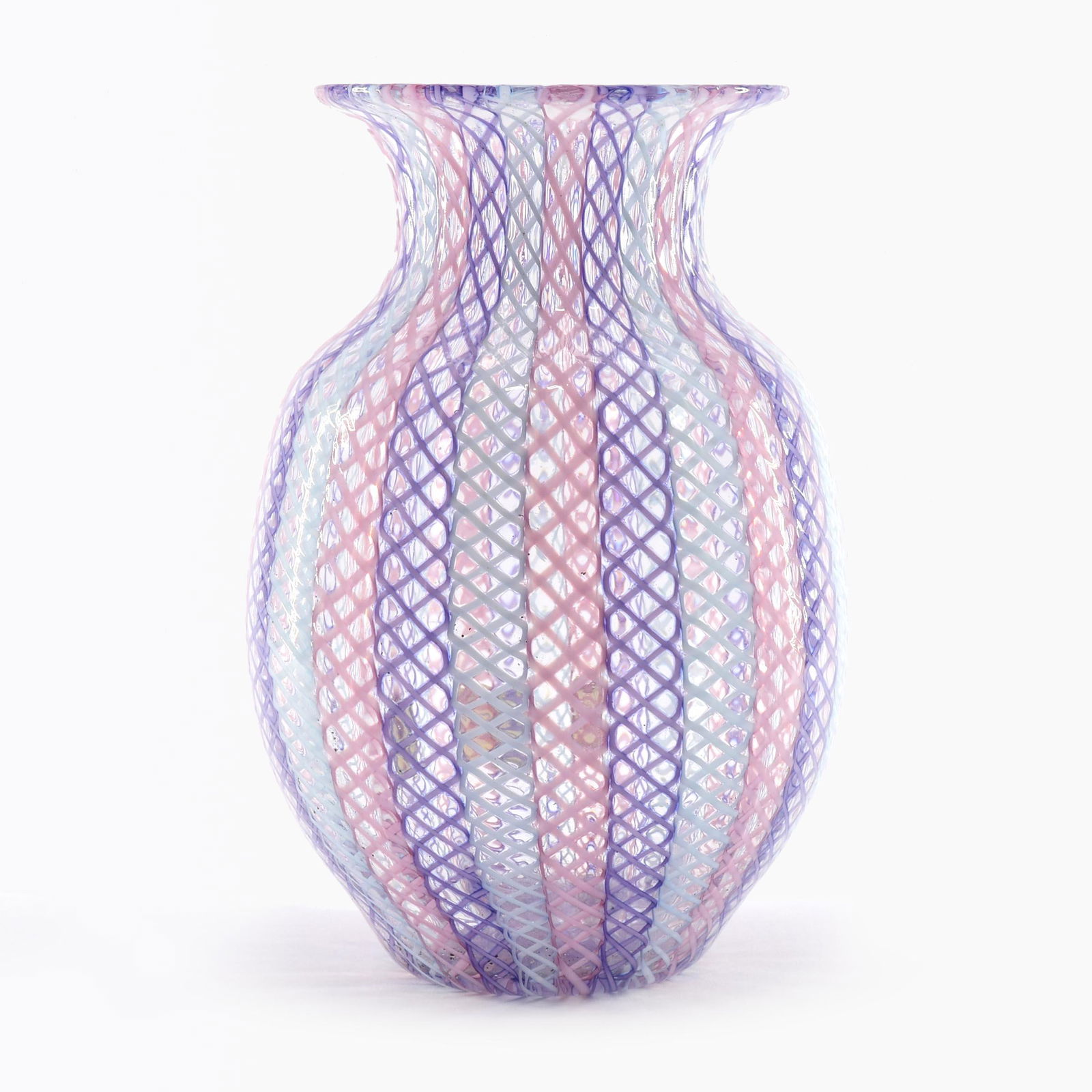 1930 Vintage Murano glass Vase with Reticello (1 of 5)