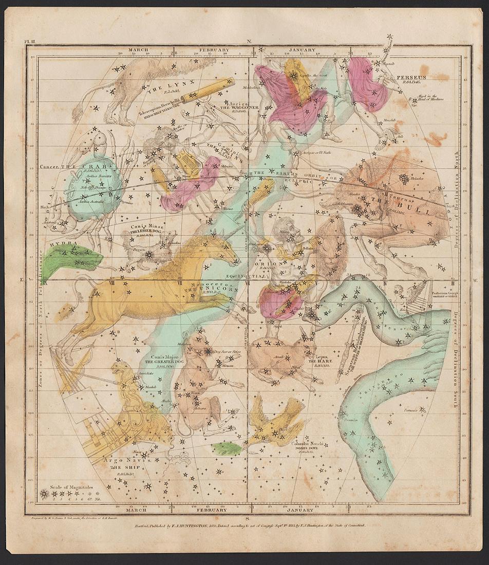 1835 Visible Heavens in Jan., Feb. and March, E. H. Burritt (1 of 6)