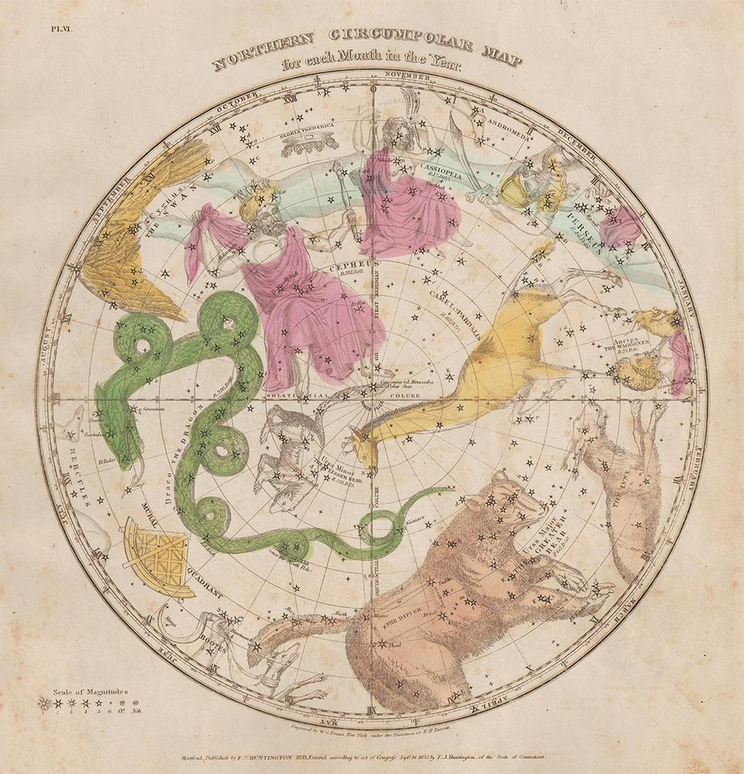 Scarce Northern Circumpolar Map by Elijah Burritt, 1835 (1 of 6)