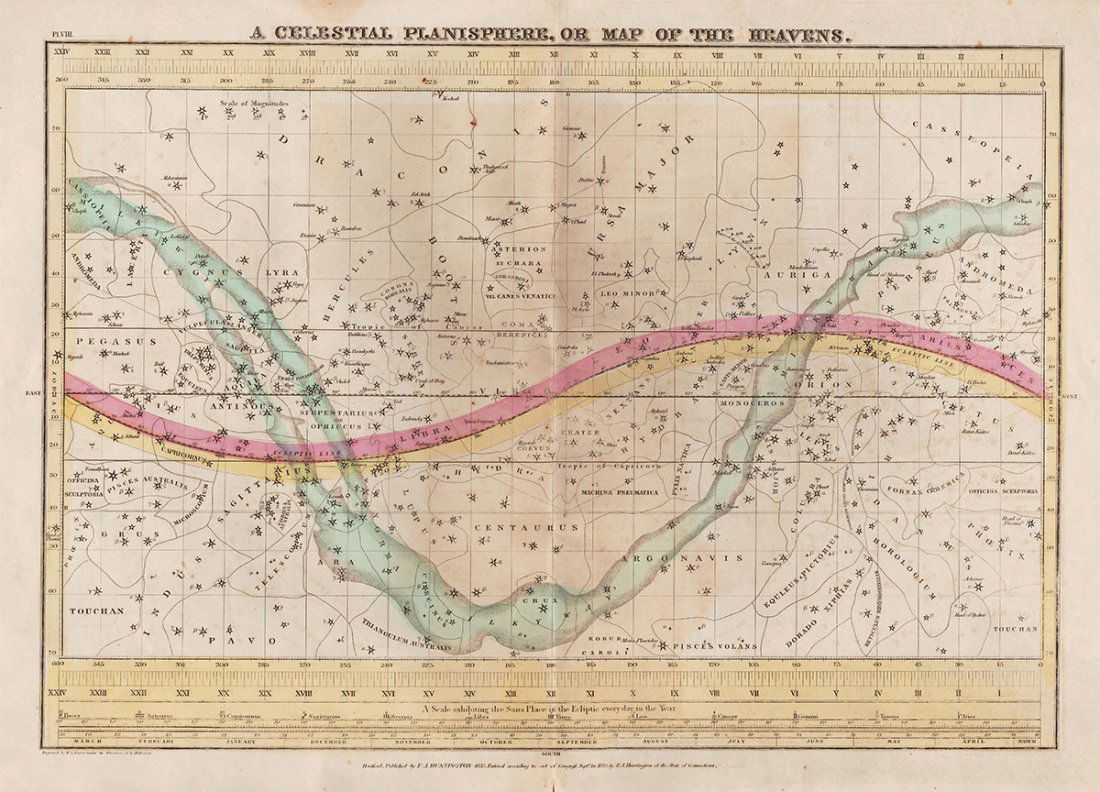 1835 Celestial Planisphere by E. H. Burritt (1 of 5)