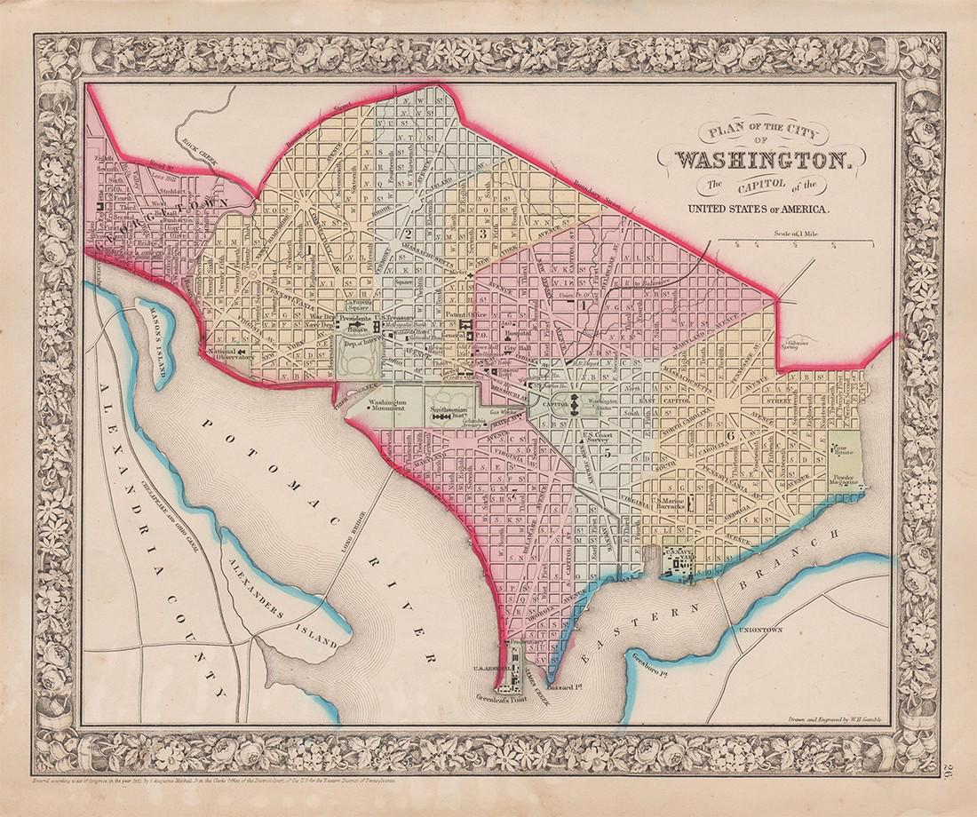 Plan of the City of Washington, D. C., Mitchell 1861 (1 of 5)
