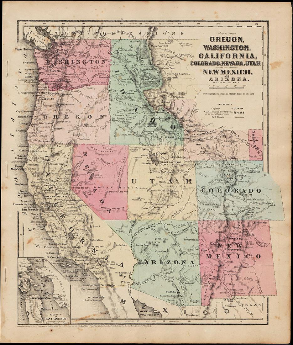 1839 Western States – unsettled borders, Colton (1 of 4)