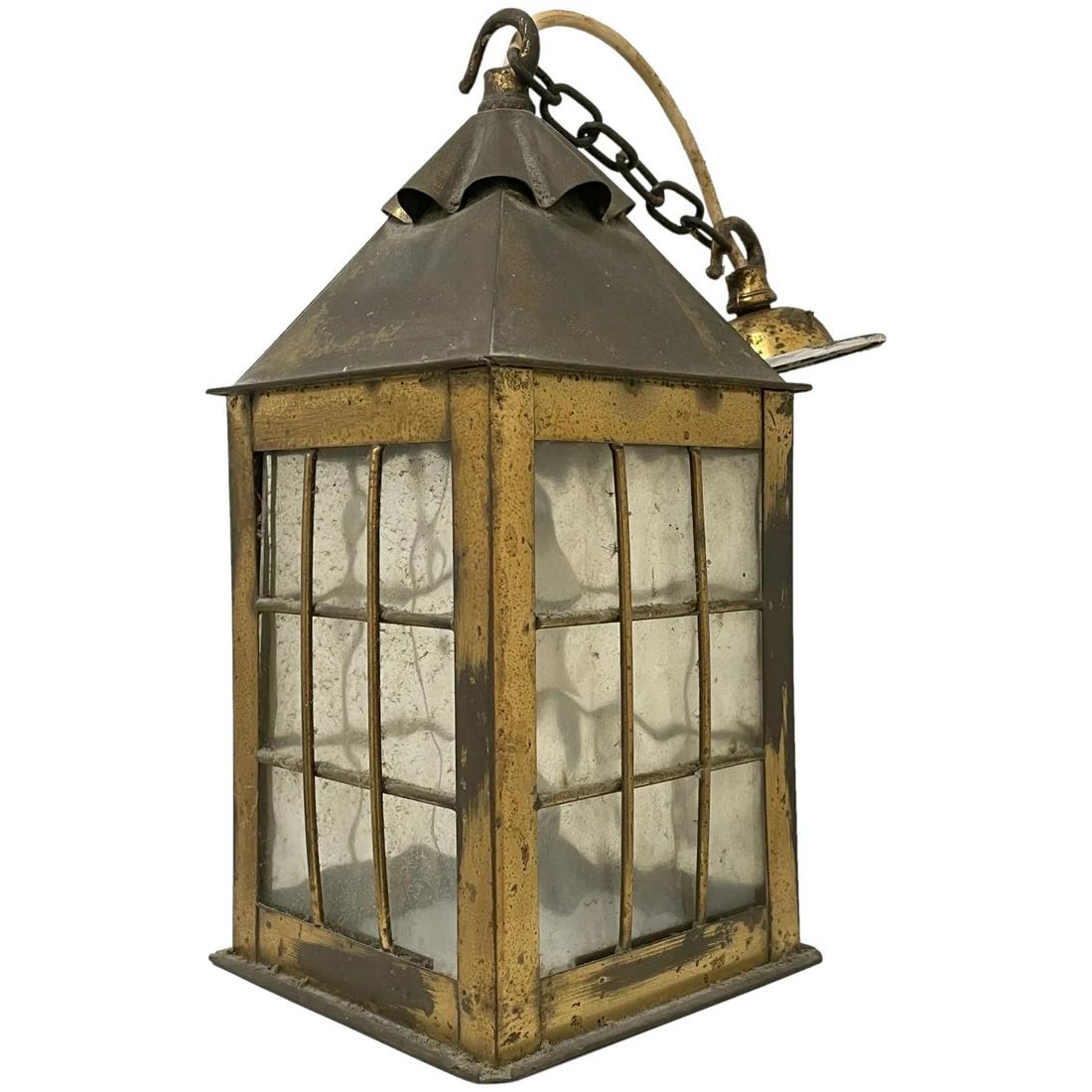 Victorian Style English Glass Brass Ceiling Pendant Lantern Hanging Light (1 of 12)