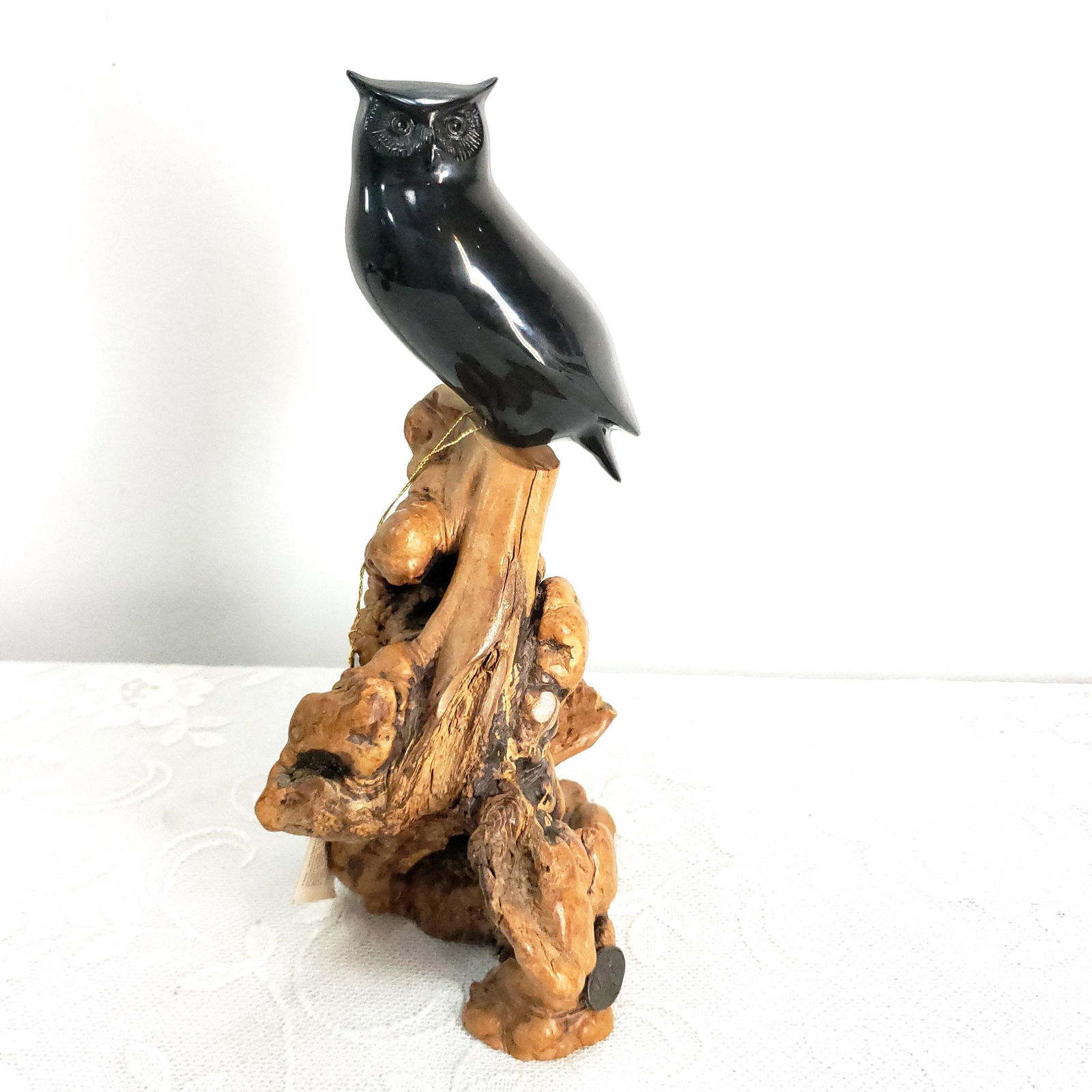 Mid Century Modern Black Owl Sculpture Statue Table Top Art by John Perry Halloween Collectibles (1 of 8)