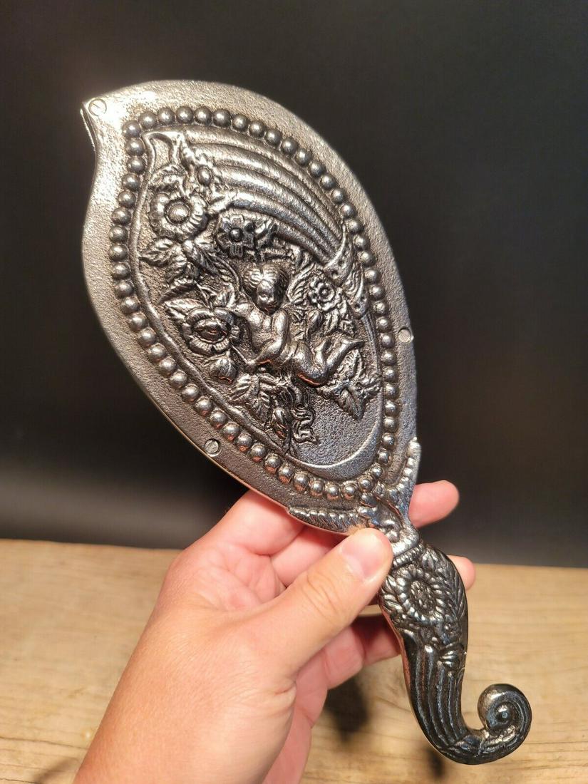 Silver Cherub Floral Hand Mirror (1 of 12)