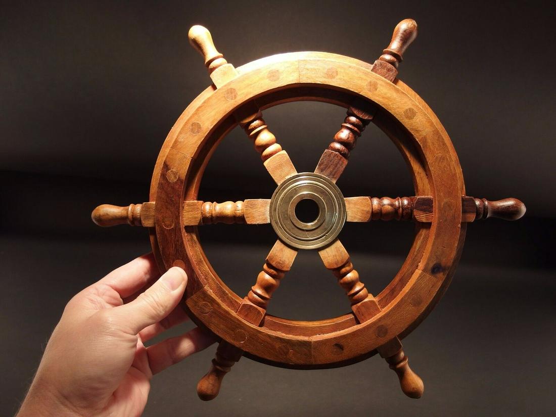 Wood Nautical Ships Helm Steering Wheel (1 of 4)