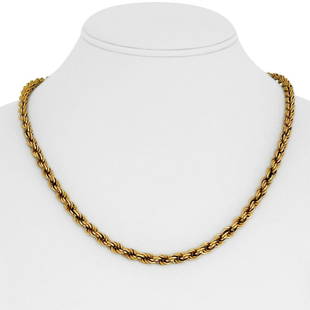 18k Yellow Gold 17.1g Light Hollow UnoAErre 5mm Rope Chain Necklace Italy 20": Details Condition: Excellent Condition, Professionally Cleaned and Polished Metal: 18k Gold (Marked, and Professionally Tested) Weight: 17.1g Length: 20 Inches Width: 5mm Closure: Spring Ring 
