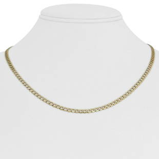 14k Yellow & White Gold 6.7g Diamond Cut 3mm Curb Link Chain Necklace Italy 18": Details Condition: Excellent Condition, Professionally Cleaned and Polished Metal: 14k Gold (Marked, and Professionally Tested) Weight: 6.7g Length: 18 Inches Width: 3mm Closure: Lobster Claw 