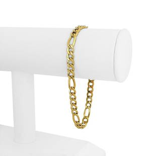 18k Yellow Gold 8.3g Hollow 6mm Figaro Link Bracelet Italy 8.25": Details Condition: Excellent Condition, Professionally Cleaned and Polished Metal: 18k Gold (Marked, and Professionally Tested) Weight: 8.3g Length: 8.25 Inches Width: 6mm Closure: Lobster Claw