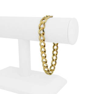 14k Yellow Gold 28.2g Men's Semi Solid 10mm Curb Link Bracelet 9": Details Condition: Excellent Condition, Professionally Cleaned and Polished Metal: 14k Gold (Marked, and Professionally Tested) Weight: 28.2g Length: 9 Inches Width: 10mm Closure: Lobster Claw 