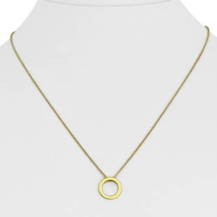 Roberto Coin 18k Yellow Gold Circle Pendant Chain Necklace Italy 16" 18": Details Condition: Excellent Condition, Professionally Cleaned and Polished Metal: 18k Gold (Marked, and Professionally Tested) Weight: 2.8g Length: 16" or 18" Pendant Diameter: .4 Inches Chain