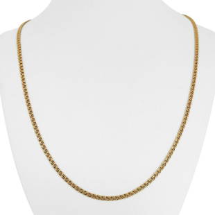 19k Portuguese Yellow Gold 12.3g Thin 2.8mm Double Circle Curb Link Necklace 24": Details Condition: Excellent Condition, Professionally Cleaned and Polished Metal: 19k Gold (Marked, and Professionally Tested) Weight: 12.3g Length: 24 Inches Width: 2.8mm Closure: Spring Ring