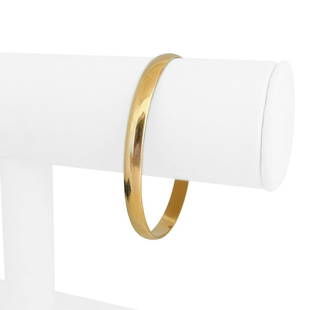 Sonya 14k Yellow Gold 18.4g Ladies 6mm Hook Flex Bangle Bracelet 6.75": Details Condition: Excellent Condition, Professionally Cleaned and Polished Metal: 14k Gold (Marked, and Professionally Tested) Weight: 18.4g Length: 6.75 Inches Inner Circumference Width: 6mm 
