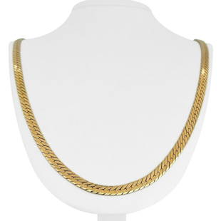 14k Yellow Gold 47.9g Heavy Thick 6mm Long Herringbone Link Chain Necklace 30": Details Condition: Excellent Condition, Professionally Cleaned and Polished Metal: 14k Gold (Marked, and Professionally Tested) Weight: 47.9g Length: 30 Inches Width: 6mm Closure: Lobster Claw 