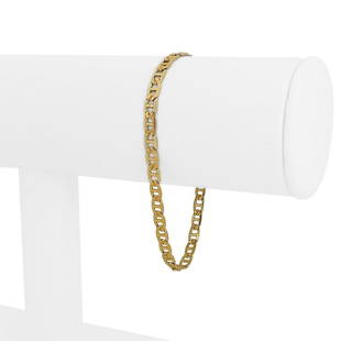 14k Yellow Gold 5.1g Ladies Diamond Cut 4mm Mariner Gucci Link Bracelet 7": Details Condition: Excellent Condition, Professionally Cleaned and Polished Metal: 14k Gold (Marked, and Professionally Tested) Weight: 5.1g Length: 7 Inches Width: 4mm Closure: Lobster Claw 