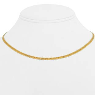 14k Yellow Gold 6.8g Thin Textured 3mm Herringbone Link Chain Necklace Italy 16": Details Condition: Excellent Condition, Professionally Cleaned and Polished Metal: 14k Gold (Marked, and Professionally Tested) Weight: 6.8g Length: 16 Inches Width: 3mm Closure: Lobster Claw 