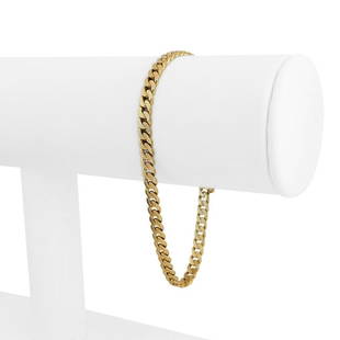 14k Yellow Gold 9.5g Solid Ladies 4mm Cuban Curb Link Bracelet 7.5": Details Condition: Excellent Condition, Professionally Cleaned and Polished Metal: 14k Gold (Marked, and Professionally Tested) Weight: 9.5g Length: 7.5 Inches Width: 4mm Closure: Box Tab