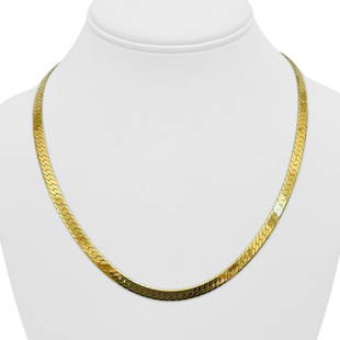 14k Yellow Gold 23.2g Solid Heavy 5mm Herringbone Link Chain Necklace Italy 20": Details Condition: Excellent Condition, Professionally Cleaned and Polished Metal: 14k Gold (Marked, and Professionally Tested) Weight: 23.2g Length: 20 Inches Width: 5mm Closure: Lobster Claw 