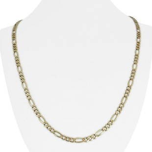 14k Yellow Gold 18.3g Hollow 4.5mm Figaro Link Chain Necklace Canada 24.5": Details Condition: Excellent Condition, Professionally Cleaned and Polished Metal: 14k Gold (Marked, and Professionally Tested) Weight: 18.3g Length: 24.5 Inches Width: 4.5mm Closure: Lobster