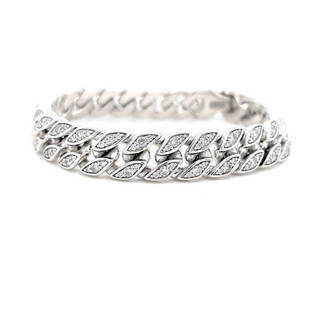 David Yurman Men's Sterling Silver 4.85ctw Diamond Curb Chain Bracelet XL 8.25": Details Condition: Excellent Condition, Professionally Cleaned and Polished Metal: Sterling Silver (Marked, and Professionally Tested) Weight: 70.5g Length: 8.25 Inches Width: 11.5mm Diamonds: