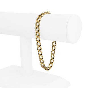 14k Yellow Gold 17.5g Semi Solid Men's 8mm Curb Link Bracelet Italy 8.75": Details Condition: Excellent Condition, Professionally Cleaned and Polished Metal: 14k Gold (Marked, and Professionally Tested) Weight: 17.5g Length: 8.75 Inches Width: 8mm Closure: Lobster