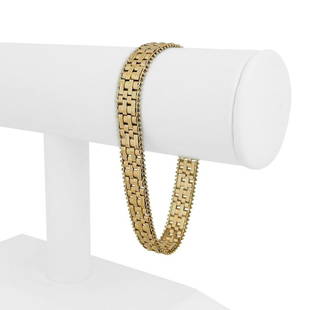 14k Yellow Gold 23.3g QVC Imperial Gold 11mm Mirror Bar Link Bracelet Mexico 8": Details Condition: Excellent Condition, Professionally Cleaned and Polished Metal: 14k Gold (Marked, and Professionally Tested) Weight: 23.3g Length: 8 Inches Width: 11mm Closure: Box Tab