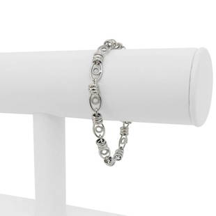 14k White Gold 5.9g Hollow Light 7mm Fancy Cable Link Bracelet Italy 7": Details Condition: Excellent Condition, Professionally Cleaned and Polished Metal: 14k Gold (Marked, and Professionally Tested) Weight: 5.9g Length: 7 Inches Width: 7mm Closure: Spring Ring 