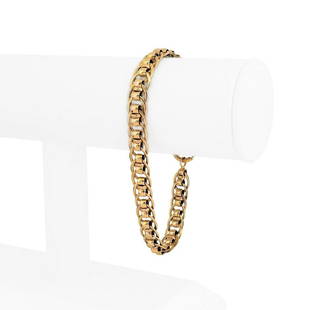 19k Portuguese Yellow Gold 18.4g Ladies Vintage 6mm Fancy Link Bracelet 8.5": Details Condition: Excellent Condition, Professionally Cleaned and Polished Metal: 19k Gold (Marked, and Professionally Tested) Weight: 18.4g Length: 8.5 Inches Width: 8.5mm Closure: Spring