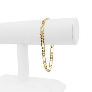 14k Yellow Gold 10g Solid 5.5mm Figaro Link Bracelet Italy 8.25": Details Condition: Excellent Condition, Professionally Cleaned and Polished Metal: 14k Gold (Marked, and Professionally Tested) Weight: 10g Length: 8.25 Inches Width: 5.5mm Closure: Lobster