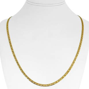 14k Yellow Gold 12.6g Milor 3mm Textured Herringbone Link Necklace Italy 24": Details Condition: Excellent Condition, Professionally Cleaned and Polished Metal: 14k Gold (Marked, and Professionally Tested) Weight: 12.6g Length: 24 Inches Width: 3mm Closure: Box Tab