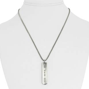 Tiffany & Co. 2001 Vintage 1837 Sterling Silver 925 Bar Pendant Necklace 18": Details Condition: Good Condition Metal: Sterling Silver 925 (Marked, and Professionally Tested) Weight: 13.1g Length: 18 Inches Pendant Measurements: 1.6" by .3" Closure: Spring Ring 