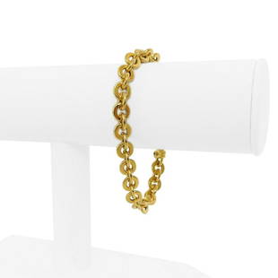 18k Yellow Gold 16g Ladies Polished 8mm Cable Link Bracelet 7.5": Details Condition: Excellent Condition, Professionally Cleaned and Polished Metal: 18k Gold (Marked, and Professionally Tested) Weight: 16g Length: 7.5 Inches Width: 8mm Closure: Spring Ring 