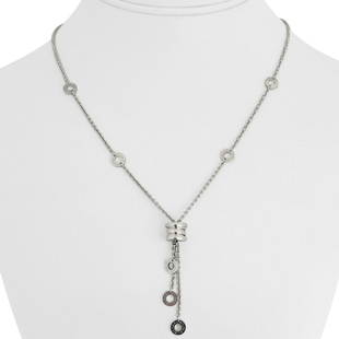 Bvlgari B.Zero1 Collection 18k White Gold Pendant Necklace Italy 18": Details Condition: Excellent Condition, Professionally Cleaned and Polished Metal: 18k Gold (Marked, and Professionally Tested) Weight: 15g Length: 18 Inches Pendant: Length 1.75 Inches 