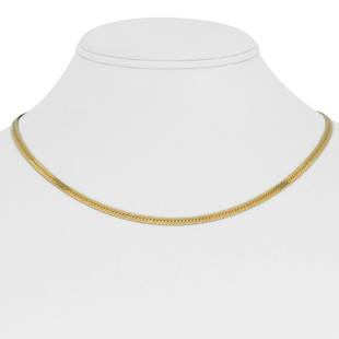 14k Yellow Gold 8.2g Ladies 3.5mm Herringbone Link Chain Necklace Italy 18": Details Condition: Excellent Condition, Professionally Cleaned and Polished Metal: 14k Gold (Marked, and Professionally Tested) Weight: 8.2g Length: 18 Inches Width: 3.5mm Closure: Box Tab