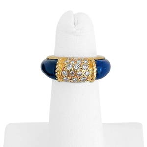 Van Cleef & Arpels Vintage Diamond and Lapis Lazuli Philippine Ring Size 3