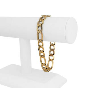14k Yellow Gold 42.3g Solid Heavy 11mm Vintage Figaro Link Bracelet Italy 9": Details Condition: Excellent Condition, Professionally Cleaned and Polished Metal: 14k Gold (Marked, and Professionally Tested) Weight: 42.3g Length: 9 Inches Width: 11mm Closure: Lobster Claw 