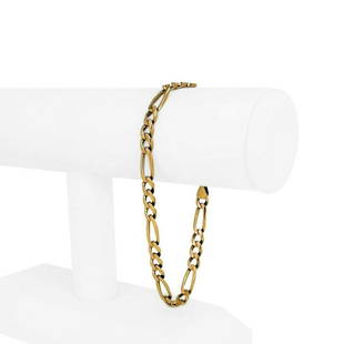 14k Yellow Gold 15.7g Solid Men's 6mm Figaro Link Bracelet 9.25": Details Condition: Excellent Condition, Professionally Cleaned and Polished Metal: 14k Gold (Marked, and Professionally Tested) Weight: 15.7g Length: 9.25 Inches Width: 6mm Closure: Lobster