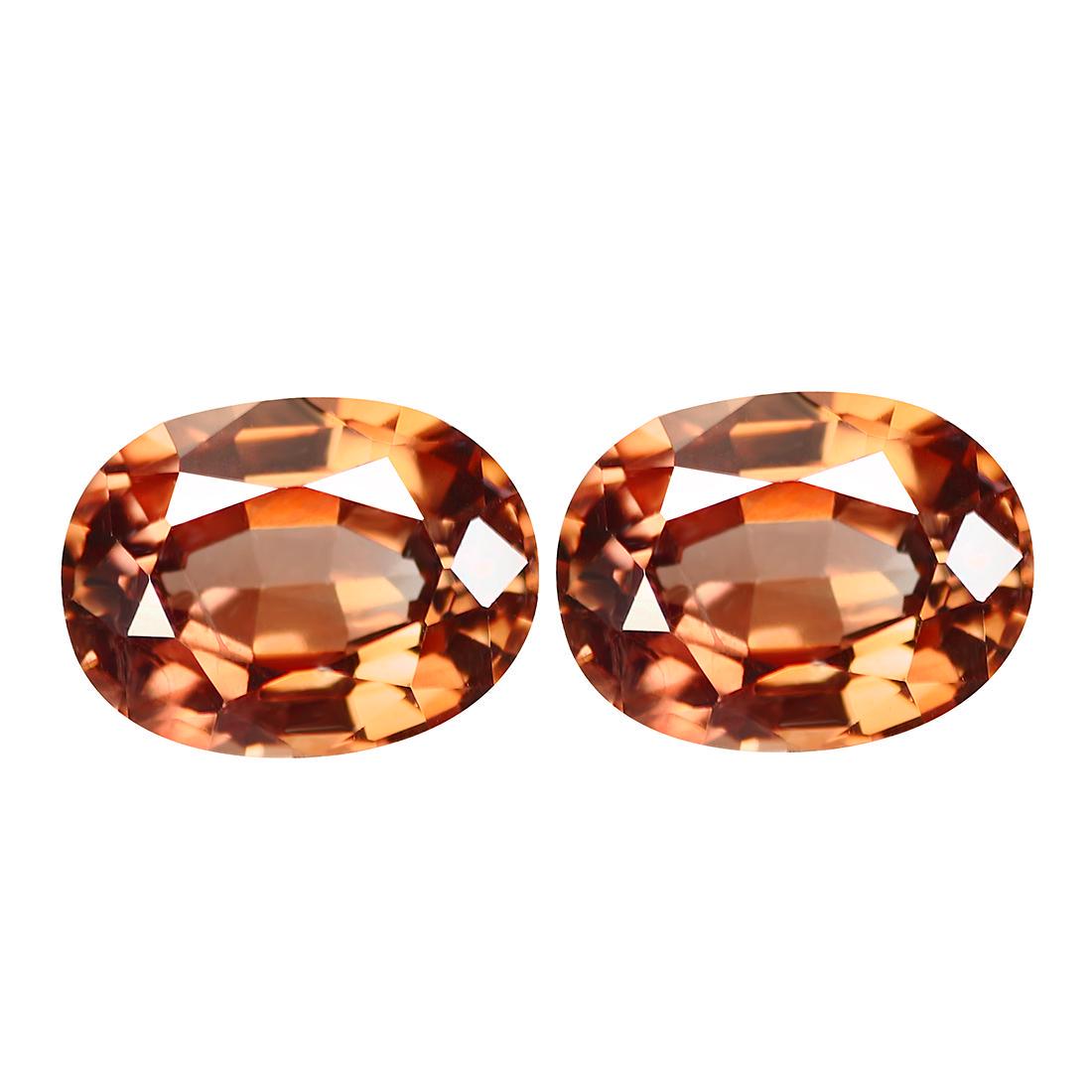 2.92Ct World class Oval cut 8 X 5 mm AAA Natural Brown Zircon pair-2 pcs (1 of 1)