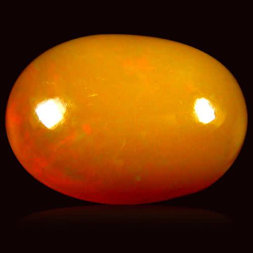 Natural Opal 2.46ct Oval Cabochon Orange/Reddish with Green Fire (1 of 1)