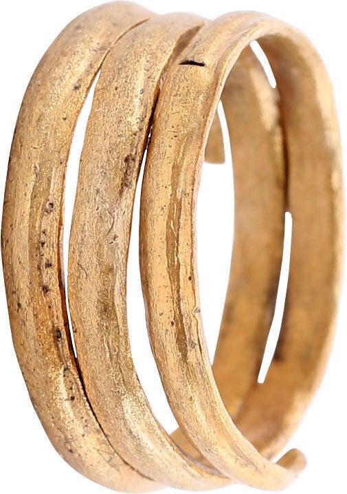 FINE VIKING COIL RING, 10th CENTURY AD SIZE 10 1/2 (1 of 4)