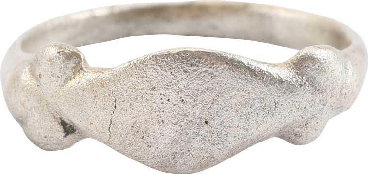 EUROPEAN BETROTHAL RING 9th-12th CENTURY, SIZE 9 1/2: During the Middle Ages, the act of committing to marriage took place as a formal ceremony with vows, considered sacred and unbreakable, exchanged. A ring was given by the man to the woman to bind the 