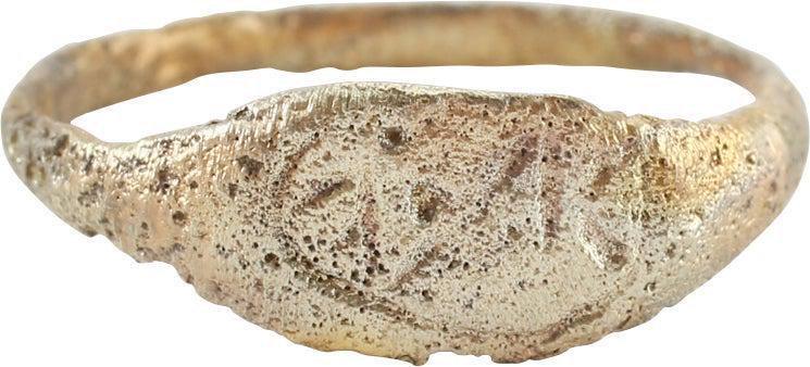 ANCIENT VIKING RUNIC RING, 9TH-10TH CENTURY, SIZE 8 (1 of 4)