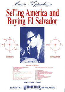 Martin Kippenberger - Selling America and Buying El Salvador - 1985 Offset Lithograph 33.75" x 24": Selling America and Buying El Salvador by Martin Kippenberger, 1985 Unsigned Offset Lithograph. Paper size is 33.75 x 24 inches, with an image size of 13 x 9 inches. The Offset Lithograph is from an u