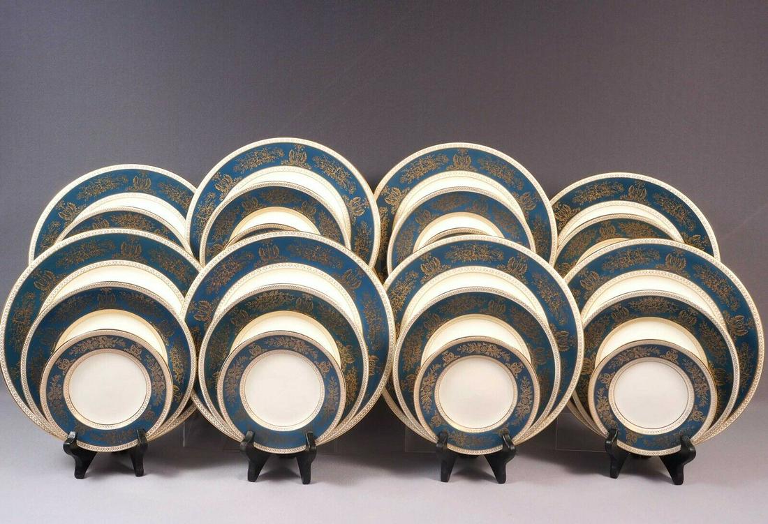 Wedgwood BLUE&GOLD COLUMBIA Dinner Set Salad Bread Plate England (1 of 7)