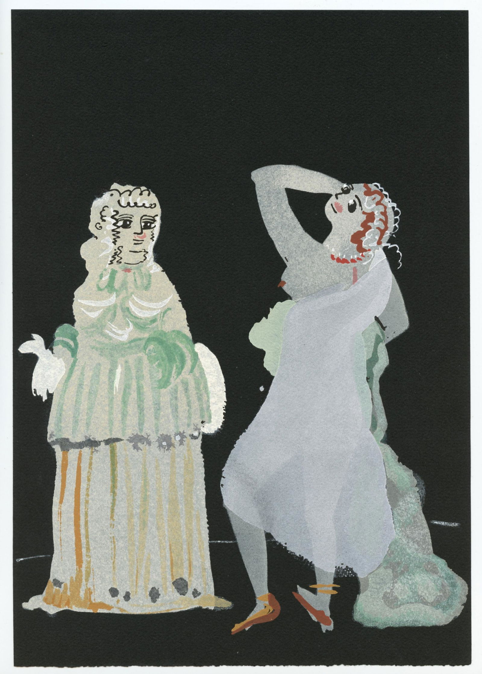 Andre Derain pochoir "Salome" 1938: Medium: pochoir (after the gouache). This pochoir illustrates a scene from Oscar Wilde's "Salomé". It was printed in 1938 at the atelier Saudé of Paris and published by The Limited Editions