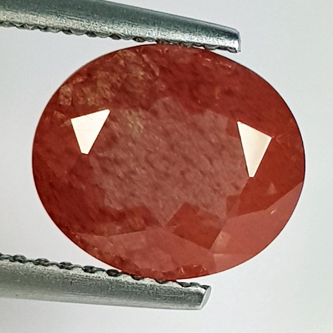 2.94 Ctz Natural Gem Red Andesine: No Reserve! Title: 2.94 Ctz Natural Gem Red Andesine Color/Clarity: Red / VVS Gemstones: Andesine / Labradorite Carat Weights: 2.94 Size/Dimensions: 9.90 x 8.50 x 6.00 Additional Information: Mangolia