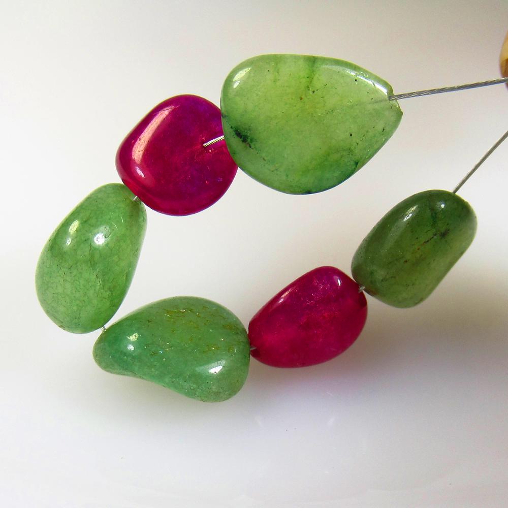 19.20 Ctw Natural 6 Emerald Ruby Dumble Beads (1 of 2)