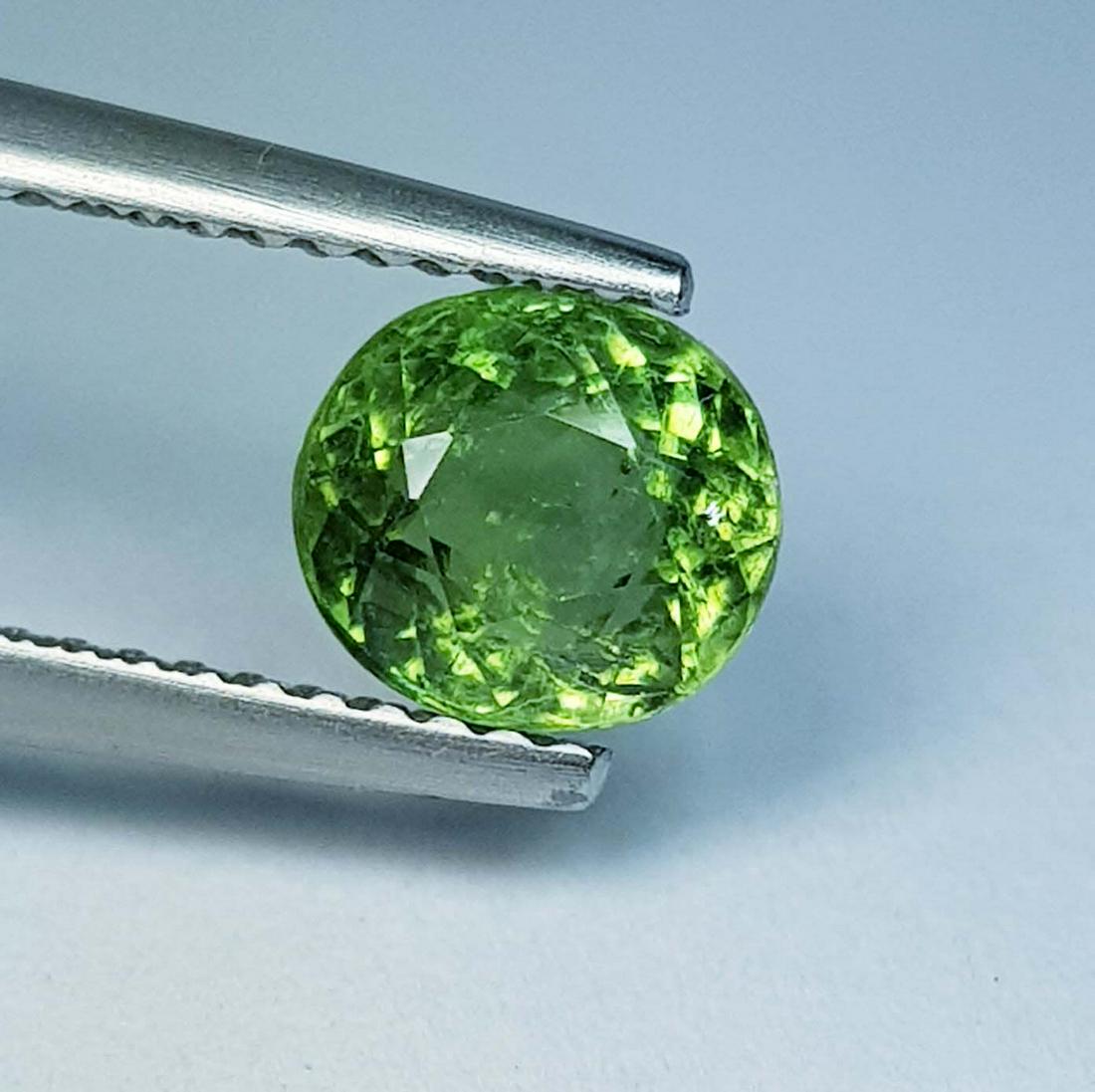 1.26 Ctz Natural Green Tourmaline: No Reserve! Title: 1.26 Ctz Natural Green Tourmaline Color/Clarity: Green / VVS-VS Gemstones: Tourmaline Carat Weights: 1.26 Size/Dimensions: 6.80 x 6.20 x 4.30 Additional Information: Oval / Nigeria 